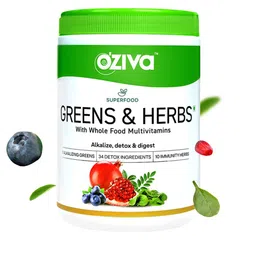 OZiva Superfood Greens & Herbs with Whole Food Multivitamins - 250 g-0
