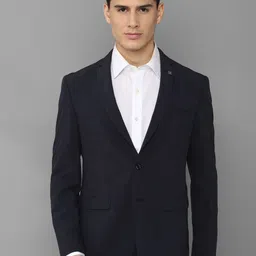 Allen Solly Men Navy Blue Solid Single Breasted Blazers-picture-24