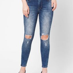 Kraus Jeans Women Skinny Fit High-Rise Mildly Distressed Heavy Fade Stretchable Jeans-picture-24
