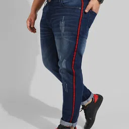 Instafab Plus Men Plus Size Mid-Rise Washed Mildly Distressed Heavy Fade Stretchable Jeans-0