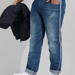 Instafab Plus Men Plus Size Mildly Distressed Heavy Fade Stretchable Jeans-59