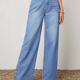 Stylecast X Kotty Women Straight Fit High-Rise Heavy Fade Stretchable Jeans-image-31