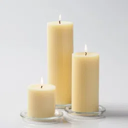 Aromatic Fables Off-White 3  Pieces Jasmine Fragrance Wax Pillar Candles-24