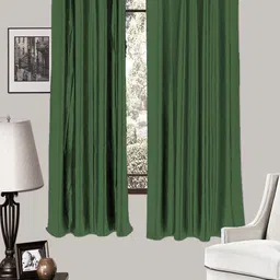 HOUZZCODE Green Set of 2 Black Out Window Curtain image 1
