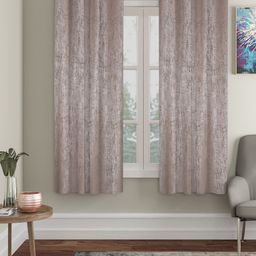 SOKNACK Brown & White 2 Pieces Black Out Window Curtains-46