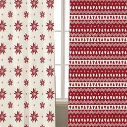 THEYAYACAFE Red 2 Pieces Geometric Room Darkening Window Curtains-image-25