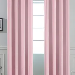 Dashing fabrics Pink Set of 2 Black Out Window Curtain-12