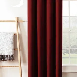 Lunar Days Maroon Black Out Window Curtain-47