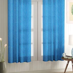 Aura Blue  2 Pieces Sheer Window Curtains-image-46