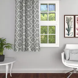 THE CONVERSION Beige & Green Ethnic Motifs Jacquard Window Curtain-image-67