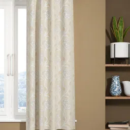 BIANCA Beige Floral Room Darkening Eyelet Window Curtain-image-28