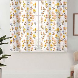 Lunar Days White 2 Pieces Floral Room Darkening Window Curtain-image-28
