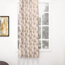 Bedspun Raga Beige & Brown Ethnic Motifs Window Curtain-17