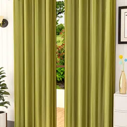 Kraftiq Homes Crush Green 2 Pieces Regular Window Curtains-image-45
