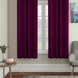 Aura Violet 2 Pieces Regular Window Curtain-image-76