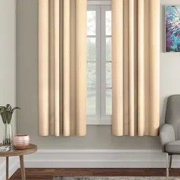 Aura Cream Coloured 2 Pieces Regular Window Curtain-image-37