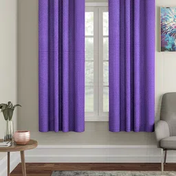 Aura Purple 2 Pieces Embossed Window Curtain-picture-39