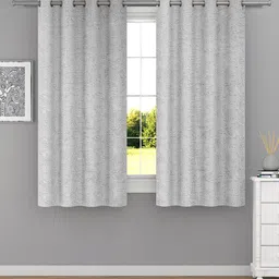Raymond Home Grey & Silver-Toned 2 Pcs Abstract Window Curtains-image-53