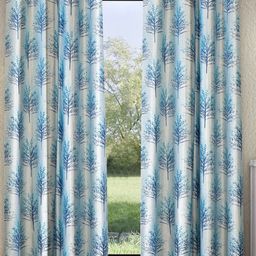Home Sizzler Blue & White 2 Pieces Floral Window Curtains-image-41