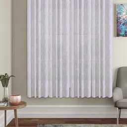 HOSTA HOMES White Set of 4 Geometric Window Curtain-44