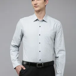 Arrow Geometric Printed Original Slim Fit Opaque Pure Cotton Formal Shirt-image-74