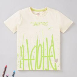 Ed-a-Mamma Boys Typography Printed Cotton T-shirt-31