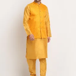 KRAFT INDIA Men Kurta and Churidar with Nehru jacket-image-50