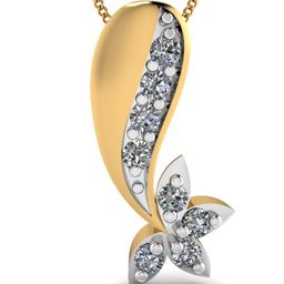 KUBERBOX 18 KT Gold Frozen Dew Pendant Diamond - 0.576 gm-image-0