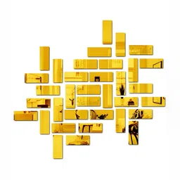 Wall1ders Golden 50 Pieces Rectangle Acrylic Mirror Wall Stickers-image-90