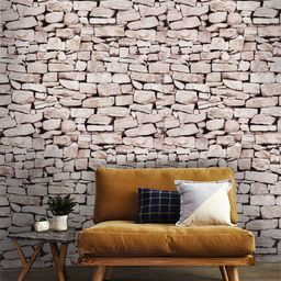 Jaamso Royals Cream-Coloured Self-adhesive & Waterproof Brick Wallpaper-picture-30