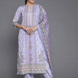 Libas Floral Printed Keyhole Neck Regular Kurta with Salwar & Dupatta-20