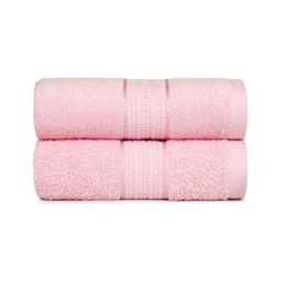 MYTRIDENT Pink 2 Pieces 450 GSM Pure Cotton Hand Towels-image-111