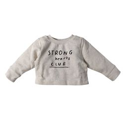 Nino Bambino Girls Organic Cotton Grey Printed Sustainable Sweatshirt-image-67