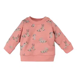 Nino Bambino Girls Organic Cotton Pink Printed Sustainable Sweatshirt-image-51