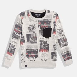 Monte Carlo Boys Beige & Grey Graphic Printed Sweatshirt-image-17