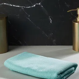 Fabindia Turquoise Blue Self Design 450 GSM Pure Cotton Hand Towel-picture-46