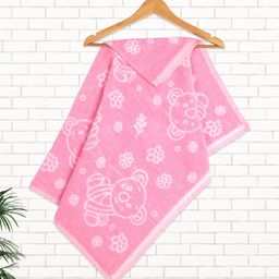 MeeMee Unisex Kids Pink Printed 200 GSM Bamboo Cotton Bath Towel-12