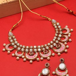 Zaveri Pearls Gold-Toned Kundan Mesmerising Traditional Jewellery Set-29