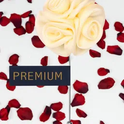 PELUCHE Unisex Cream-Coloured & Silver-Toned Ranunculus Flower Lapel Pin-35