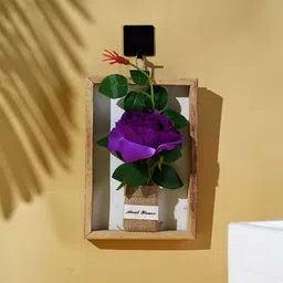 Kuber Industries Purple 1 Pieces Hanging Rose Artificial Flower With Pot-50