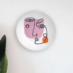 quirk india MulticolouredPurple Brush Stroke Face Decorative Ceramic Wall Plate-picture-7