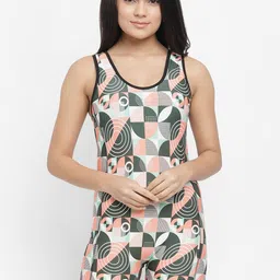 N-Gal Women Black & White Geometric Print Padded Romper Style Pantsuit-image-69