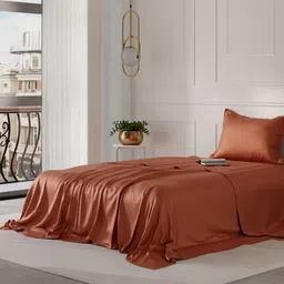 Stoa Paris Date Night Collection Brown 300TC Single Bedsheet with 1 Pillow Cover-image-77