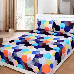 Supreme Home Collective Multicoloured 144 TC Queen Bedsheet with 2 Pillow Covers-8