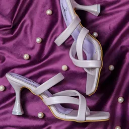 Brauch Lavender Textured Kitten Peep Toes with Bows-image-56