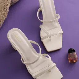 GNIST White Work Block Peep Toes with Bows-47