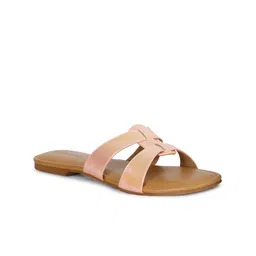 MOZAFIA Double Strap Open Toe Flats-3