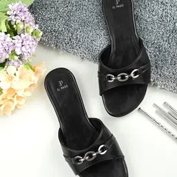 El Paso Embellished Open Toe Flats-30