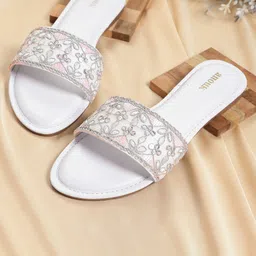 Anouk Women Printed Open Toe Flats with Bows-18