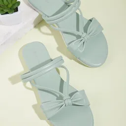 Mast & Harbour Women Open Toe Flats with Bows-48